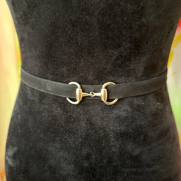 Gucci | Accessories | Gucci Black And Gold Belt Sleek  display picture 1